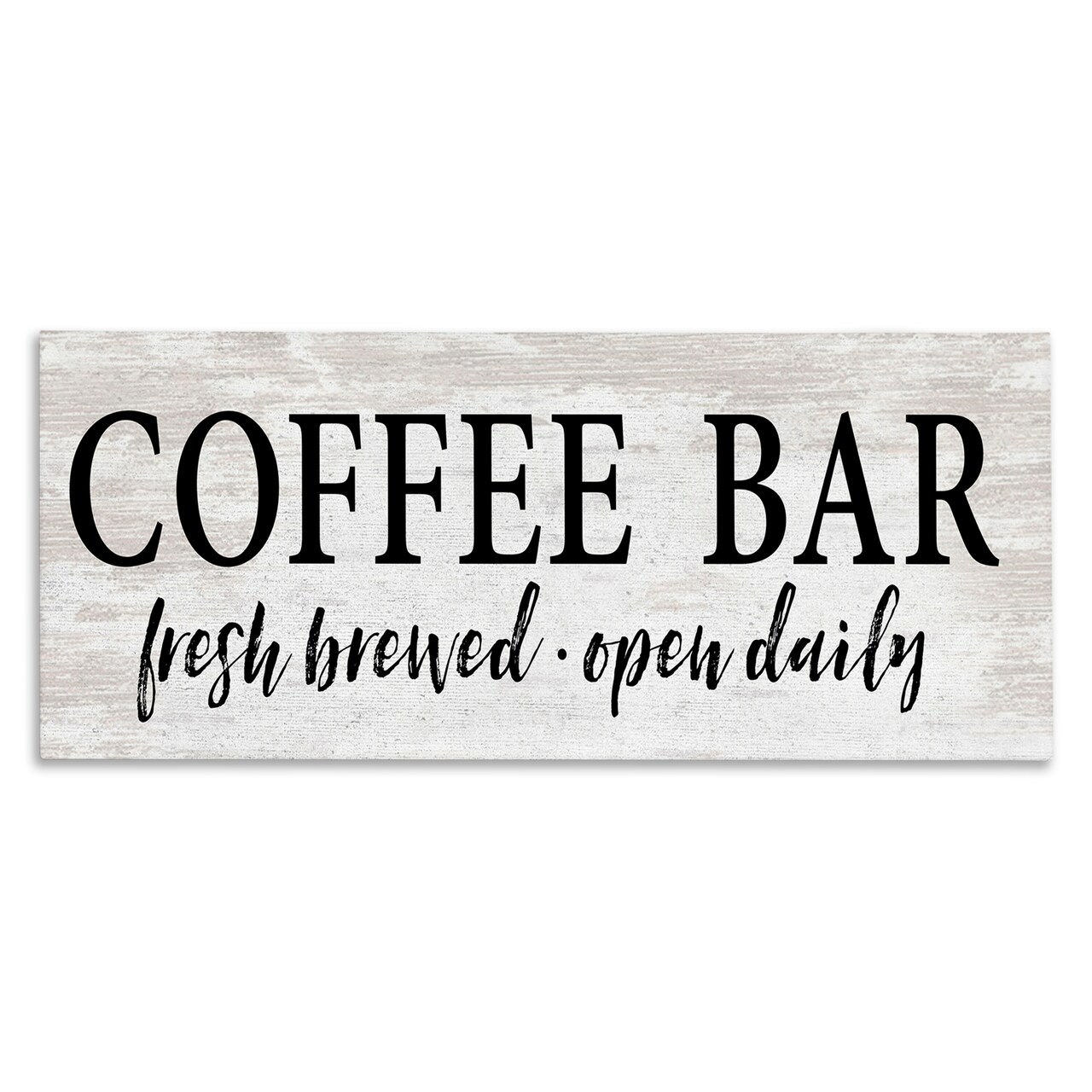 Stupell Industries Coffee Bar Open Sign Rustic Grain Pattern Canvas Design By Lettered and Lined
